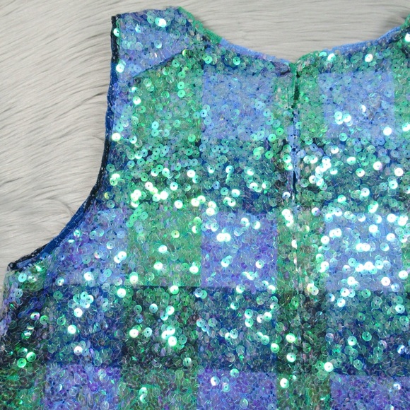 MAEVE by ANTHROPOLOGIE Amatheia Blue Sleeveless Sequin Top Women's Size 8 - Picture 8 of 14